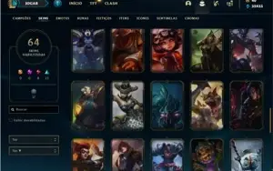 Conta ouro 2 com 93 Champs e 64 Skins + 32k de Essencia Azul