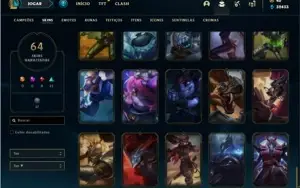 Conta ouro 2 com 93 Champs e 64 Skins + 32k de Essencia Azul