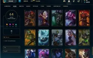 Conta ouro 2 com 93 Champs e 64 Skins + 32k de Essencia Azul