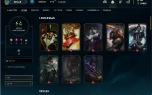 Conta ouro 2 com 93 Champs e 64 Skins + 32k de Essencia Azul