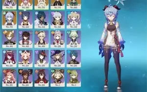 Venti, Zhongli, Ganyu, Yae Miko, Keqing + 2 armas 5* Ar47