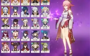 Venti, Zhongli, Ganyu, Yae Miko, Keqing + 2 armas 5* Ar47