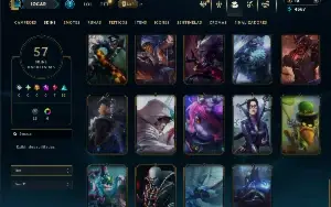 Unranked com 95 Champs e 57 Skins