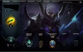 Conta de LoL plat 4 129 champions e 12 skins