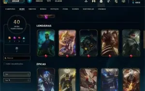Conta League of Legends - Gold 3, 40 skins, 17 baús e chaves