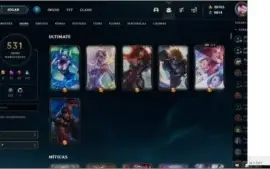 Conta LOL 531 Skins +20k RP nivel 189, todos os champs