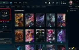 CONTA LOL, LVL 202, 170 SKINS, RANK PLATINA!