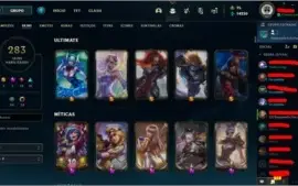 Conta de lol com 280+ skins e com todos os campeões