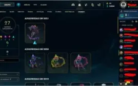 Conta de lol com 280+ skins e com todos os campeões