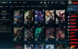 Conta de lol com 280+ skins e com todos os campeões