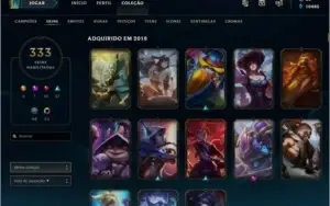 Conta league of legends 333 skins Diamond IV