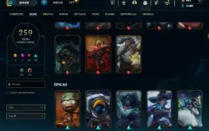 Esmeralda 4 com TODOS os champs e 259 Skins + 9 Vitoriosas
