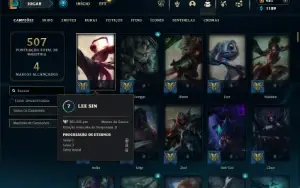 Esmeralda 4 com TODOS os champs e 259 Skins + 9 Vitoriosas