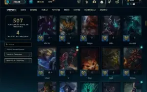Esmeralda 4 com TODOS os champs e 259 Skins + 9 Vitoriosas