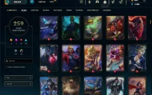 Esmeralda 4 com TODOS os champs e 259 Skins + 9 Vitoriosas