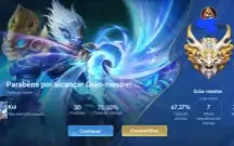 Honor of kings: Grão Mestre, 73% win rate