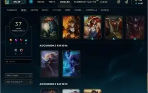 Conta Mestre 103 champs 37 skins