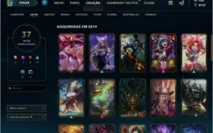 Conta Mestre 103 champs 37 skins
