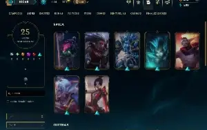 Unranked com 80 Champs e 25 Skins