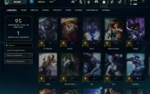 Diamante 3 com 50 Champs e 16 Skins + 30 Espolios