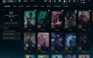 Diamante 3 com 50 Champs e 16 Skins + 30 Espolios