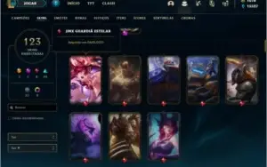 Conta - League of Legends com todos os campeões e 123 skins