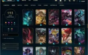 Conta - League of Legends com todos os campeões e 123 skins