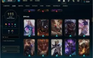 Conta - League of Legends com todos os campeões e 123 skins