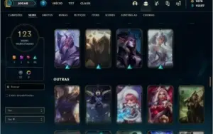 Conta - League of Legends com todos os campeões e 123 skins
