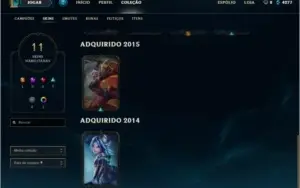Conta com borda de ouro e poucas skins.