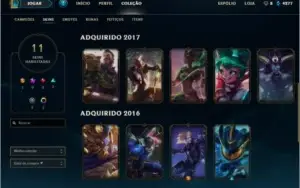 Conta com borda de ouro e poucas skins.
