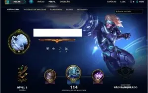 Conta com borda de ouro e poucas skins.