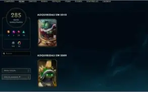 Conta com UFO CORKI, RAMMUS REI, KAYLE JUIZA e + 282skins