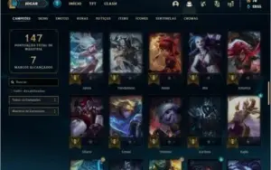 Conta prata 1 com 25 skins e 69 champs