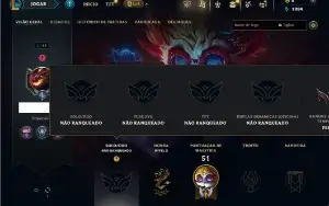 Unranked com 35 Champs e 3 Skins