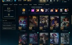 Unranked com 35 Champs e 3 Skins