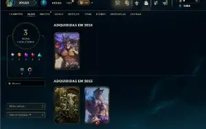 Unranked com 35 Champs e 3 Skins