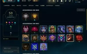 Unranked com 35 Champs e 3 Skins