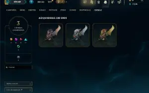 Unranked com 35 Champs e 3 Skins
