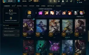 Unranked com 35 Champs e 3 Skins