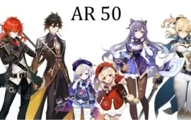 CONTA AR 50 - DILUC, ZHONGLI, QIQI, KLEE, KEQING E JEAN