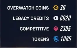 ACC OW2 LIMITED SKINS + 1085 OWL TOKENS