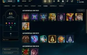 Conta ouro 1 com 21 Champs e 3 Fragmentos de skins