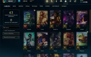Conta ouro 1 com 21 Champs e 3 Fragmentos de skins