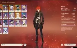 AR 43 + Diluc,Mona,Qiqi,Venti + arma 5* + bons 4*