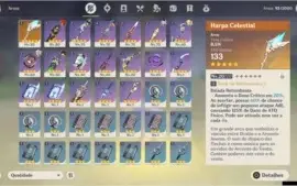 AR 43 + Diluc,Mona,Qiqi,Venti + arma 5* + bons 4*