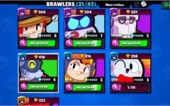 Conta com 16k+, 31 Brawlers, alguns com as PowerUps.