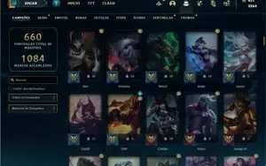 Conta Platina 4 com TODOS os champs e 439 Skins + 67 Cromas