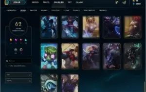 Conta League of Legends 114 campeões, 62 skins GOLD 4