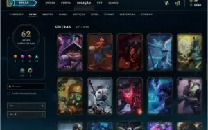 Conta League of Legends 114 campeões, 62 skins GOLD 4